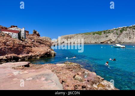 Cala Morell Menorca Minorca Spanien Stockfoto