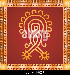 Indianer, Maya und Azteken symbolischen Ornamenten Stock Vektor