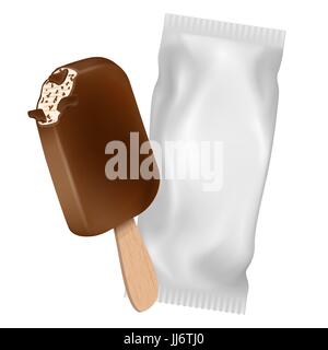 Realistische Eis mit Paket Stock Vektor