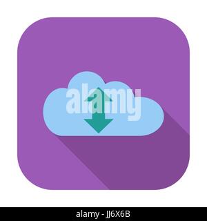 Cloud-computing. Einzelne flache Farbe Symbol. Vektor-Illustration. Stock Vektor