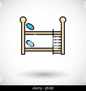 Etagenbett-Symbol. Flache Vektor zugehörige Symbol für Web und mobile Anwendungen. Es kann als - Logo, Symbol, Piktogramm, Infografik-Element verwendet werden. Vektor, Abbildung Stock Vektor