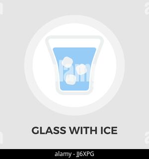 Glas mit Eis Symbol Vektor. Flach-Symbol auf dem weißen Hintergrund isoliert. Editierbare EPS-Datei. Vektor-Illustration. Stock Vektor