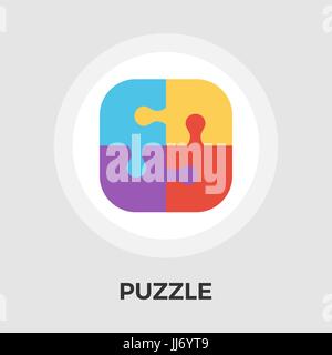 Puzzle-Symbol Vektor. Flach-Symbol auf dem weißen Hintergrund isoliert. Editierbare EPS-Datei. Vektor-Illustration. Stock Vektor