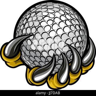 Monster oder Tier Kralle hält Golfball Stock Vektor
