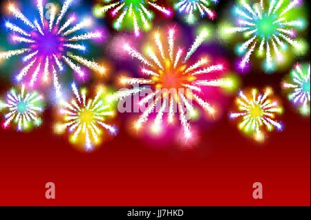 Sternenhimmel Feuerwerk Hintergrund mit Platz für Text-Kunst Stock Vektor