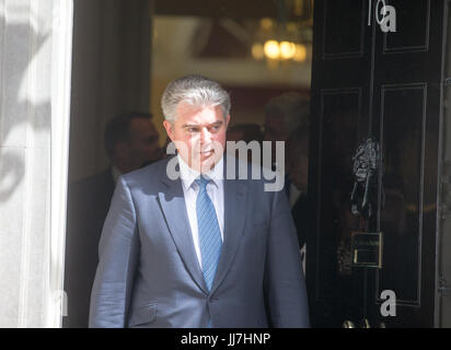 Brandon Lewis MP, Minister für Einwanderung, lässt Nummer 10 Downing Street nach einer Kabinettssitzung Stockfoto