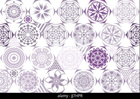 violett. lila. Nahtlose Fliesen mit bunten Flickenteppich. Vintage mehrfarbige Muster im türkischen Stil. Unendlich viele Muster für keramische Ti einsetzbar Stock Vektor