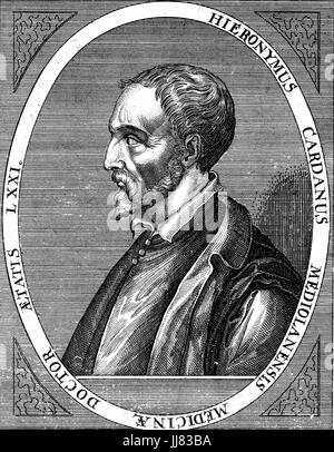 Italienischer Mathematiker GEROLAMO CARDANO (1501-1576) Stockfoto