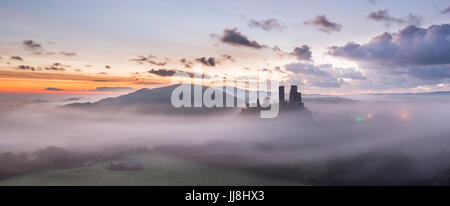 Corfe Castle in Dorset. Stockfoto