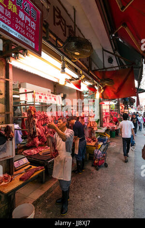 Metzgerei Shop, Wan Chai, Hongkong Stockfoto