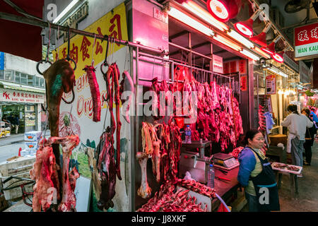 Metzgerei Shop, Wan Chai, Hongkong Stockfoto