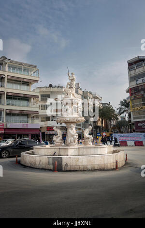 Marmor-Brunnen von Posiedon, Kusadasi, Türkei Stockfoto