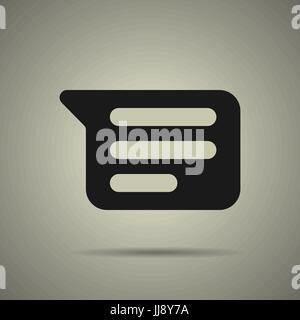 Rede-Bläschen-Symbol im schwarzen und weißen Stil, isoliert Stock Vektor