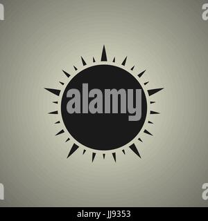 Sonnen-Symbol im schwarzen und weißen Stil, flaches design Stock Vektor