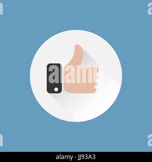 Daumen hoch Symbol wie Symbol, flache gesign Stock Vektor