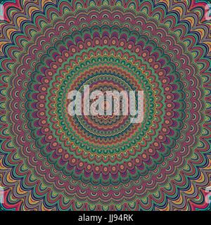 Abstrakte böhmischen Mandala Ornament Hintergrund - kreisförmige Kaleidoskop Vektorgrafik Muster aus konzentrischen Ellipsen Stock Vektor