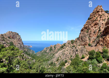 Calanques de Piana, Piana, Korsika, Frankreich Stockfoto