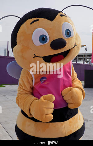 Maskottchen Whizbee Para Leichtathletik Weltmeisterschaften im Olympiastadion London. London, UK Stockfoto