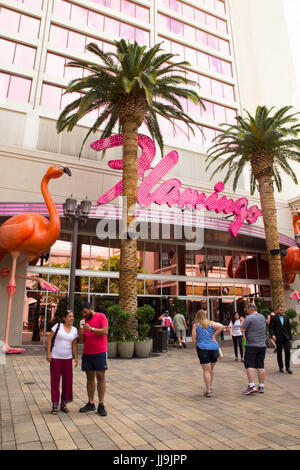 LAS VEGAS, Nevada - Mai 17, 2017: Außenansicht des Flamingo Hotel und Casino in Las Vegas, Nevada Stockfoto