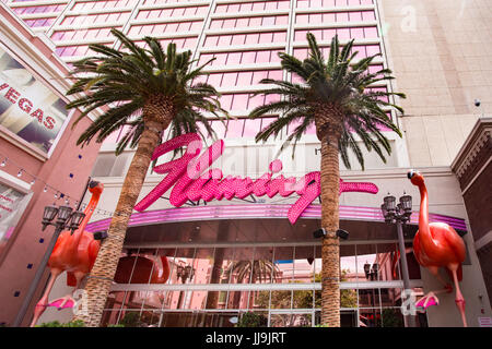 LAS VEGAS, Nevada - Mai 17, 2017: Außenansicht des Flamingo Hotel und Casino in Las Vegas, Nevada Stockfoto