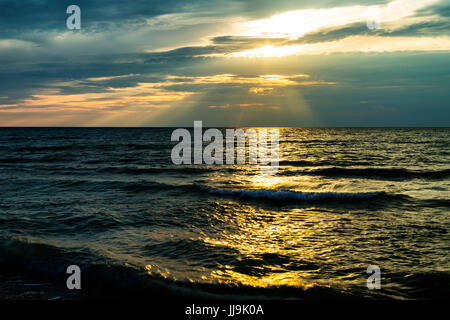 Sonnenuntergang über Lake Huron Grand Bend Ontario Kanada Stockfoto