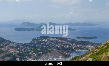Kroatische Inseln genommen von Dubrovnik Stockfoto