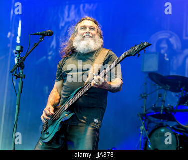 Bridgeview, Illinois, USA. 16. Juli 2017. TOM ARAYA von Slayer während Chicago Open-Air-Musikfestival im Toyota Park in Bridgeview, Illinois Credit: Daniel DeSlover/ZUMA Draht/Alamy Live-Nachrichten Stockfoto