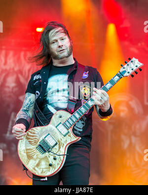 Bridgeview, Illinois, USA. 16. Juli 2017. GARY HOLT von Slayer während Chicago Open-Air-Musikfestival im Toyota Park in Bridgeview, Illinois Credit: Daniel DeSlover/ZUMA Draht/Alamy Live-Nachrichten Stockfoto