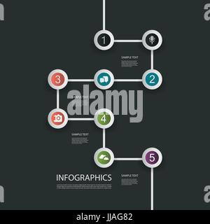 Schritte vom Anfang bis zum Ende - farbenfrohe abstrakte Moderne nummeriert Netzwerk Infografiken Abdeckung Creative Design Template mit Symbolen - Illustration, Vektor Stock Vektor