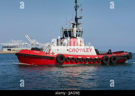 Crowley Maritime Traktorschlepper, Scout, Im Hafen von Long Beach, Kalifornien, USA. Stockfoto