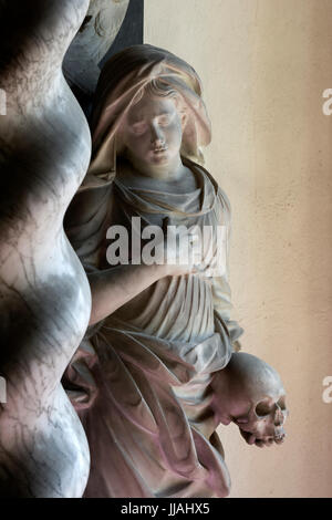 Sir John Borlase Denkmal Detail, St. Maria und Edburga Kirche, Stratton Audley, Oxfordshire, England, UK Stockfoto