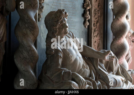 Sir John Borlase Denkmal, St. Maria und Edburga Kirche, Stratton Audley, Oxfordshire, England, UK Stockfoto