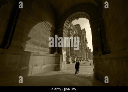 Eintritt ins Louvre Plaza, Paris, Frankreich Stockfoto