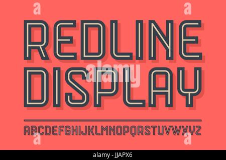 Alphabet und Schrift Red Line mit Schatten Stock Vektor