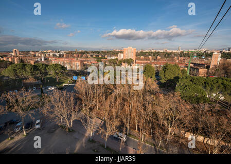 Madrid Stadtansicht Luftaufnahme von Casa de Campo. Stockfoto