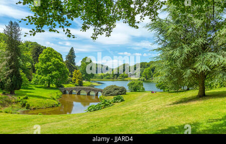 Historischen Stourhead Haus Garten stattliches Haus UK Stockfoto