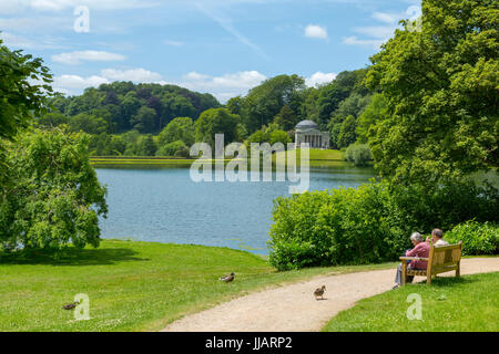 Historischen Stourhead Haus Garten stattliches Haus UK Stockfoto