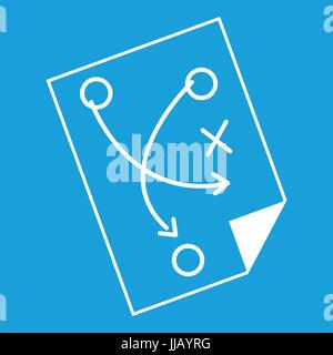 Fußball-Strategie-Ikone weiß Stock Vektor