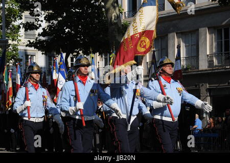 Eine Militärparade feiert Tag der Bastille, in Lyon (Frankreich) Stockfoto