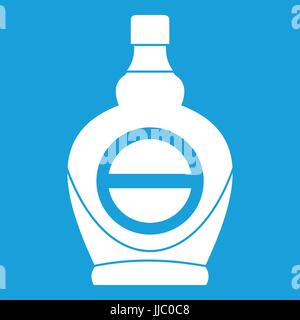 Ahornsirup in Glas Flasche Symbol weiß Stock Vektor