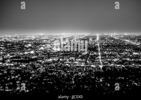 Super Blick über Los Angeles bei Nacht Stockfoto