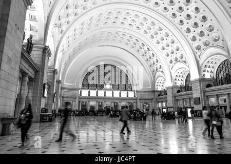 Main Hall of Washington Union Station - WASHINGTON DC - COLUMBIA - 9. April 2017 Stockfoto