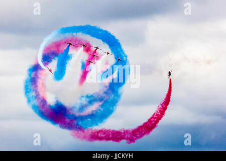 Rote Pfeile display Team durchführen an den 2017 Royal International Air Tattoo in Fairford RAF Stockfoto