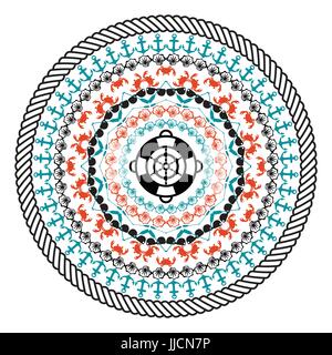 Abstrakte Mandala Stil - reisen - Vektor-Illustration, Reise, Sommer, Strand-Konzept Stock Vektor