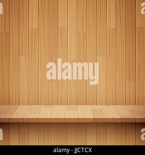 Vektor leer Holzregal Hintergrund Stock Vektor