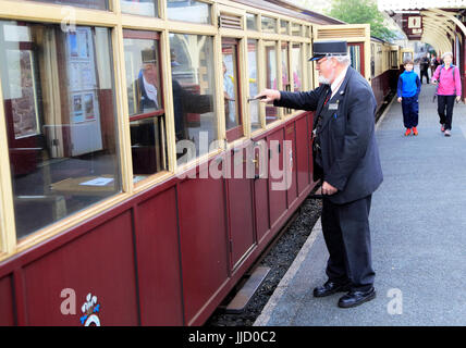 Wieder Bahn, Blaenau Ffestiniog Station, Gwynedd, Nord-West-Wales, UK Stockfoto