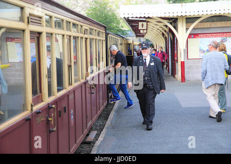 Wieder Bahn, Blaenau Ffestiniog Station, Gwynedd, Nord-West-Wales, UK Stockfoto