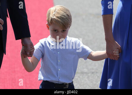 Prince George, Ankunft am Flughafen von Berlin in Deutschland. Stockfoto