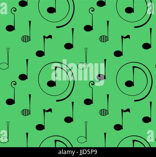 Nahtlose Muster Hinweis Musik, Vektor Stock Vektor