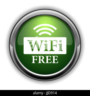 WIFI-free-Symbol. WIFI gratis Website Knopf auf weißem Hintergrund Stockfoto